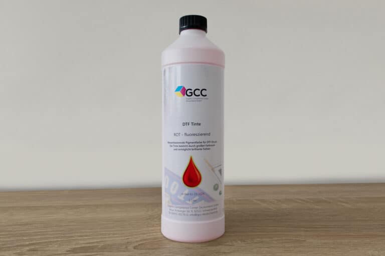 GCC DTF Tinte fluoreszierendes rot / red, 1 Liter