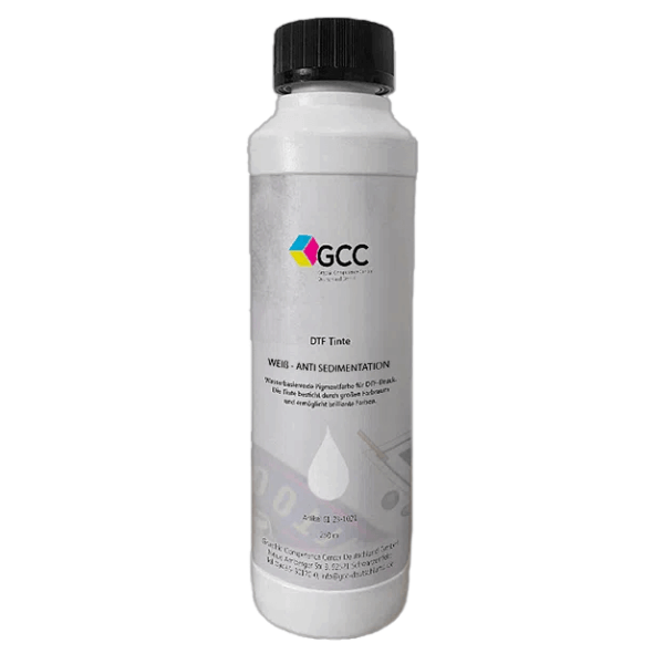 gcc tinte flasche dtf 250ml weiss anti sedimentation