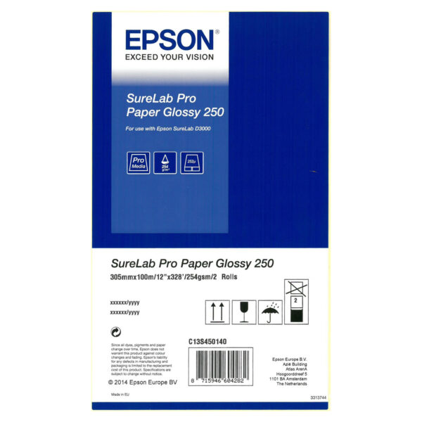 EPSON SureLab Pro-S Paper Glossy BP D3000 - 12″ (30,5cm) x 100 Meter - 2 Rollen