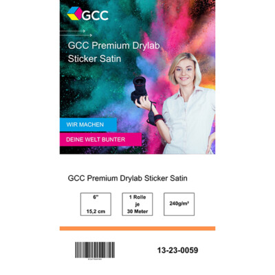 GCC Premium Drylab Sticker Satin 240g - 6'' (15,2cm) x 30 Meter
